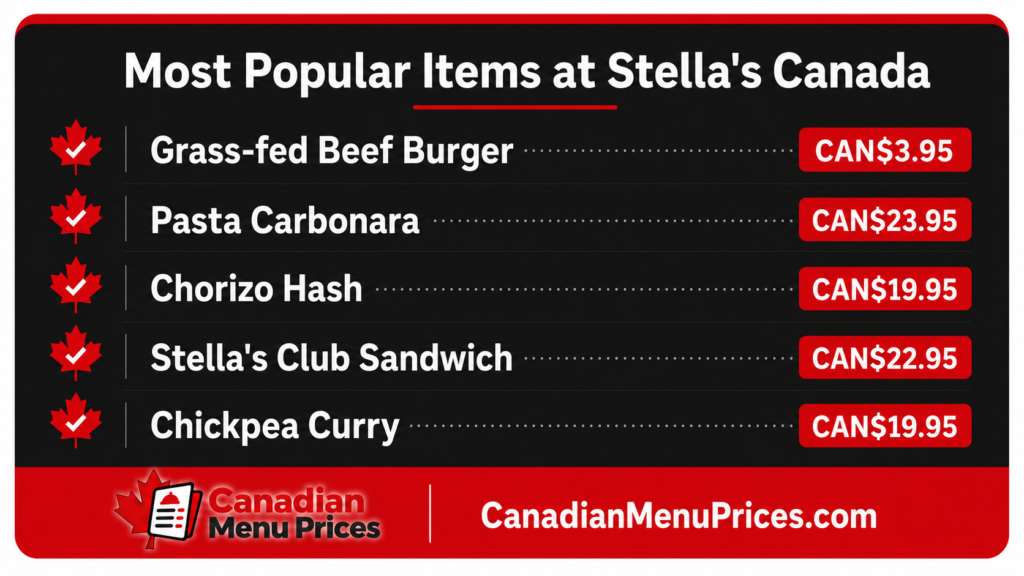 stella menu with prices