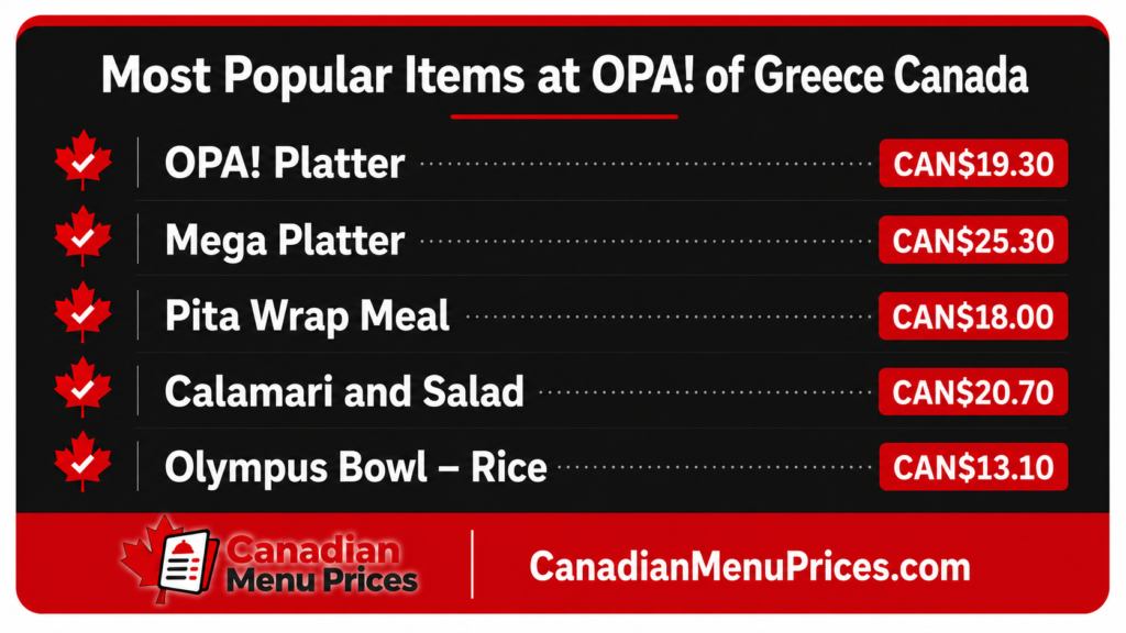 opa menu with prices