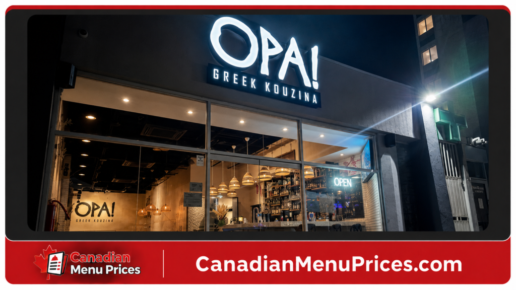 Opa Greek Menu Prices In Canada – New & Updated Menu 2026