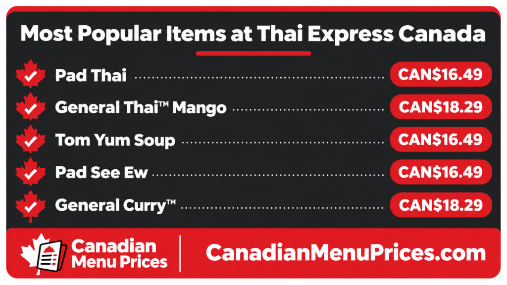 thai express menu with prices