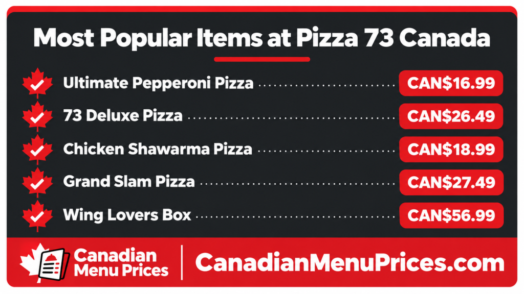 pizza 73 menu with prices